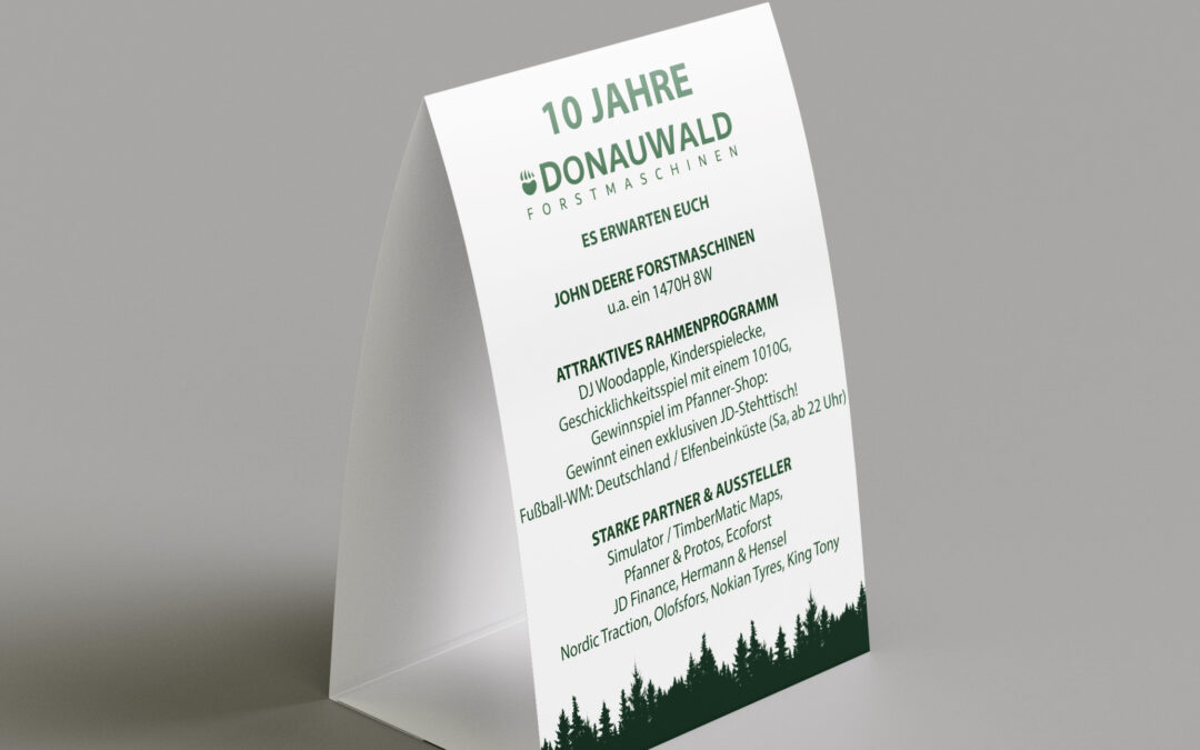 Tischaufsteller für DonauWald Forstmaschinen